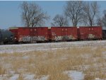 A trio of boxcars